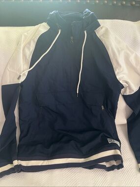 Navy and White under armor Pullover Windbreaker Hoodie